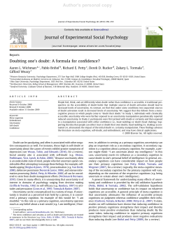 Doubting one`s doubt: A formula for confidence?