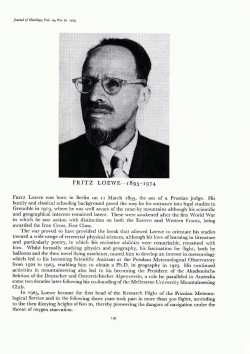 fritz loewe-1 895-1 974 - International Glaciological Society