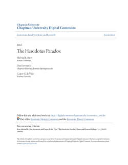 The Herodotus Paradox - Chapman University Digital Commons