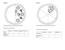 Order #1 a) What portion does a piece of pizza