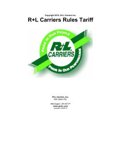 R+L Carriers Rules Tariff