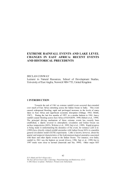 EXTREME RAINFALL EVENTS AND LAKE LEVEL CHANGES IN
