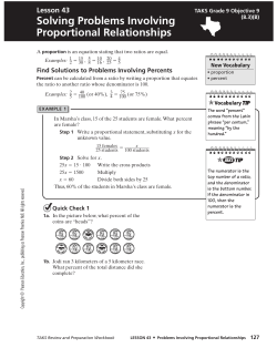 Solving Problems Involving Proportional