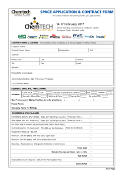 chemtech 2017 space application form