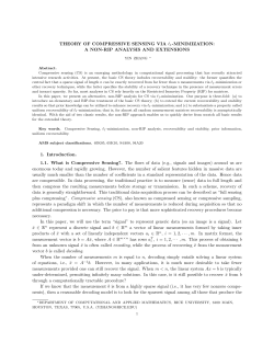 THEORY OF COMPRESSIVE SENSING VIA l1
