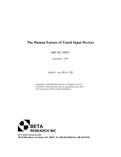 The Human Factors of Touch Input Devices