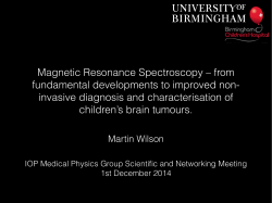 Magnetic Resonance Spectroscopy &ndash; from fundamental