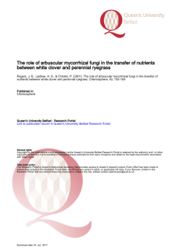 The role of arbuscular mycorrhizal fungi in the transfer of