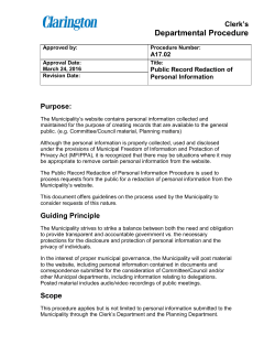 Public Record Redaction of Personal Information