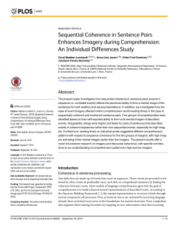 Sequential Coherence in Sentence Pairs Enhances Imagery during