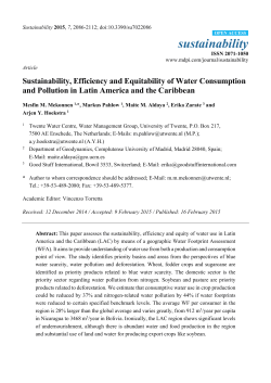 Sustainability, Efficiency and Equitability of Water Consumption and