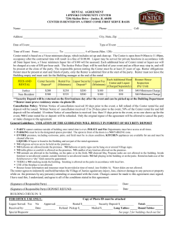 Lipinski Center Rental Contract