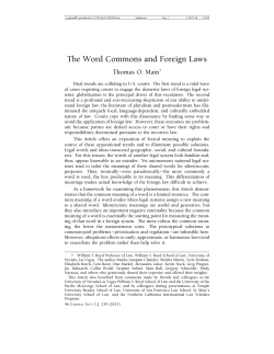 The Word Commons and Foreign Laws