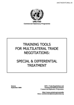Training Tools for Multilateral Trade Negotiations