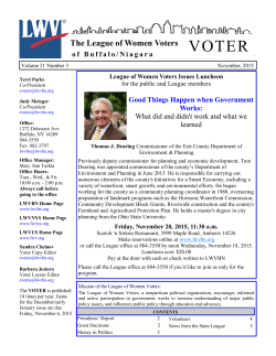 November - League of Women Voters of Buffalo Niagara
