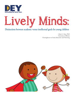 DEY Lively Minds.indd - Defending the Early Years