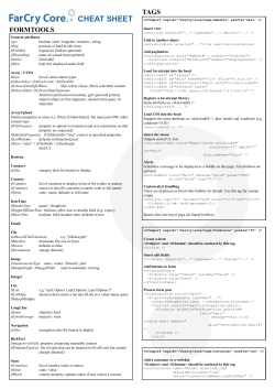 FarCry Developer Cheat Sheet