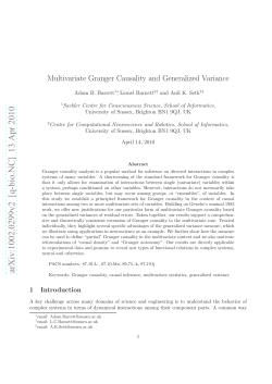Multivariate Granger Causality and Generalized Variance