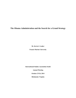 The Obama Administration and the Search for a Grand Strategy