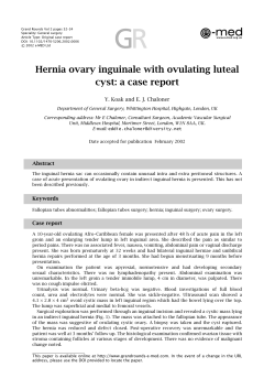 Hernia ovary inguinale with ovulating luteal cyst: a