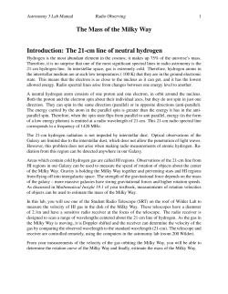 The Mass of the Milky Way Introduction: The 21