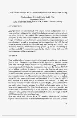 Use of Filtered Ambient Air to Reduce Heat Stress in NBC Protection