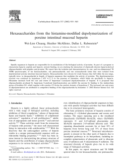 Hexasaccharides from the histamine