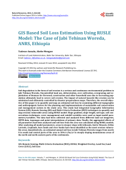 GIS Based Soil Loss Estimation Using RUSLE Model: The Case of