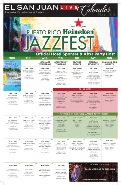 CalendarMarch 2016 - El San Juan Hotel
