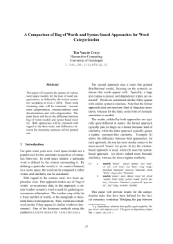 A Comparison of Bag of Words and Syntax