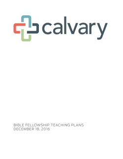 bible fellowship teaching plans december 18, 2016