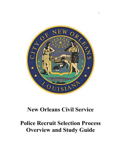 New Orleans Civil Service Police Recruit Selection