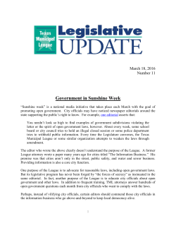 TML Legislative Update Number 11