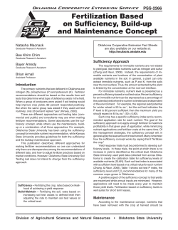 Fertilization Based on Sufficiency, Build-up and Maintenance