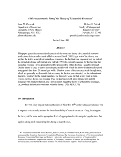 A Microeconometric Test of the Theory of Exhaustible