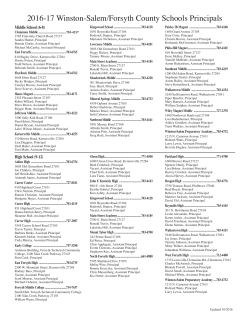 2016-17 Winston-Salem/Forsyth County Schools Principals