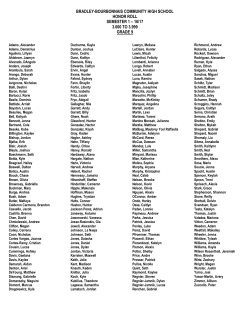 Honor Roll - Bradley-Bourbonnais Community High School