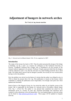 Adjustment of hangers when building network arches