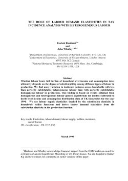 The role of labour demand elasticities in tax