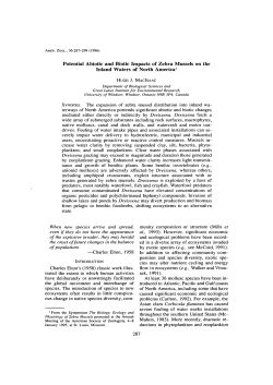 Potential Abiotic and Biotic Impacts of Zebra Mussels on the Inland