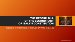 The Reform Bill of the Second PArt of Italy`s Constitution