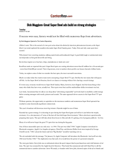 Dick Maggiore: Great Super Bowl ads build on