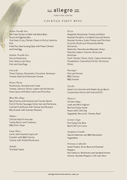 COCKTAIL PARTY MENU Asian Noodle box Italian Noodle box