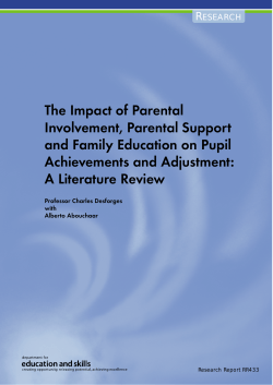 The Impact of Parental Involvement, Parental Support and Family