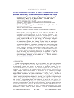 Development and validation of a low cost blood filtration element