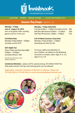 Summer Day Camps| AGES 4 - 12