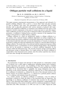 Oblique particle&ndash;wall collisions in a liquid