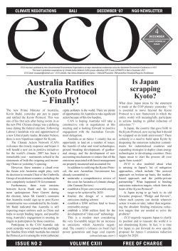 Australia Ratifies the Kyoto Protocol – Finally!