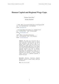 Human Capital and Regional Wage Gaps.