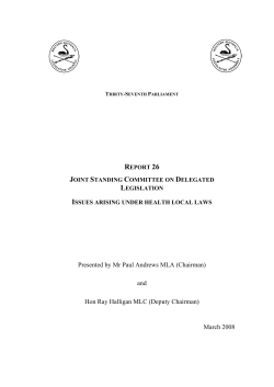 Issues Arising Under Health Local Laws